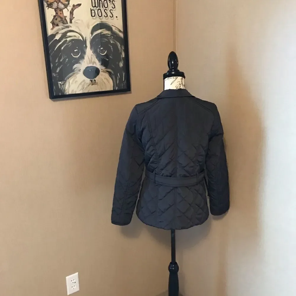 Gap Belted Puffer Coat Women's Size Small Petite Flinted Gray